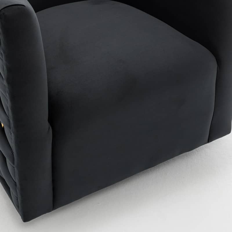 Modern Glam Velvet Upholstered 360 Degree Swivel Barrel Chair