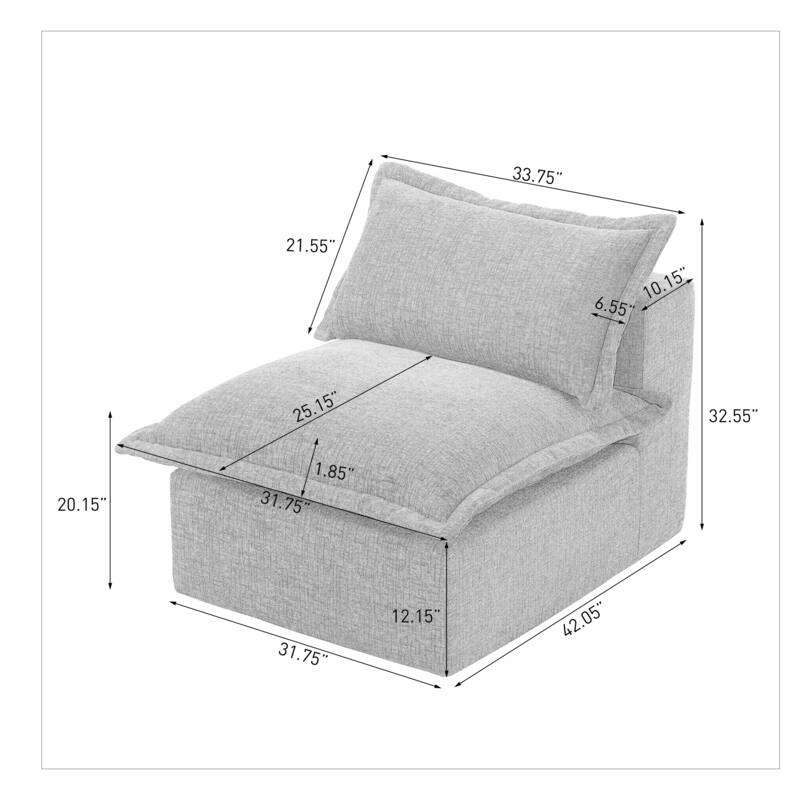 Comfy Cloud Chenille Upholstered Modular Sectional Sofa