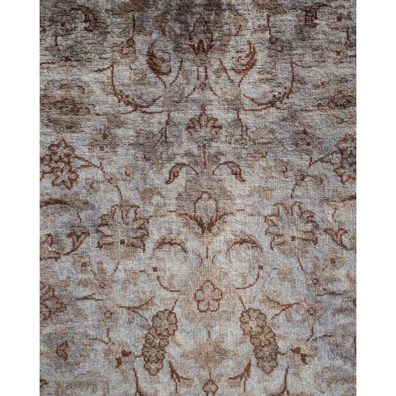 Overton Hand Knotted Wool Vintage Inspired Modern Contemporary Overdyed Gray Area Rug - 3' 3" x 5' 3"