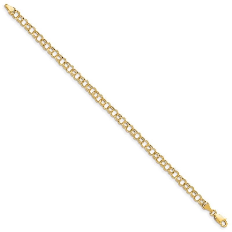 Curata 10k Yellow Gold 5mm Hollow Double Link Charm Bracelet Options: 6" 7" 8"