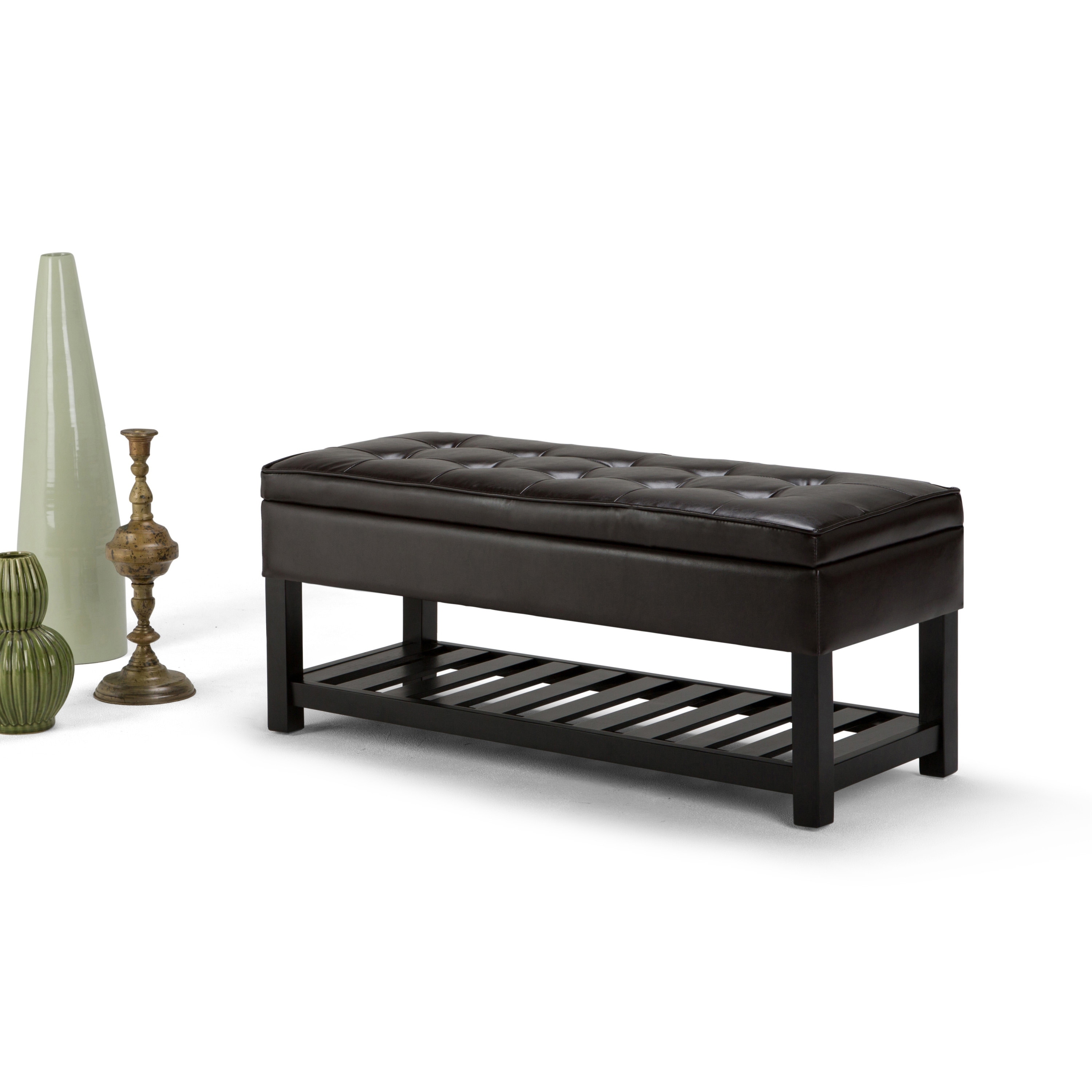 WYNDENHALL Essex 44 inch Wide Transitional Rectangle Ottoman Bench