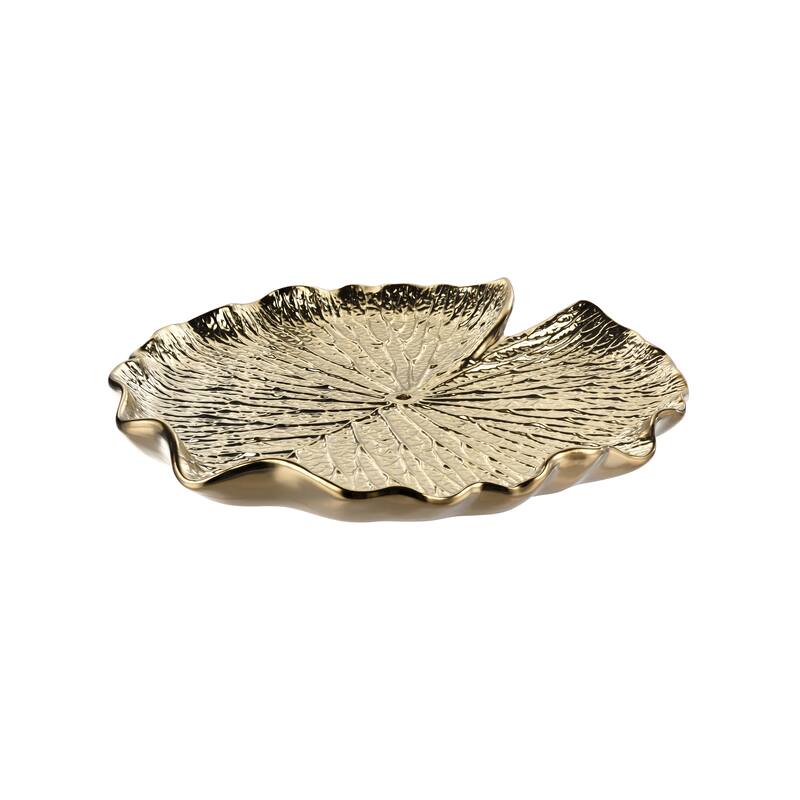 Elk Home Lilypad Gold Earthenware 11.25 Inch Wide Wall Art