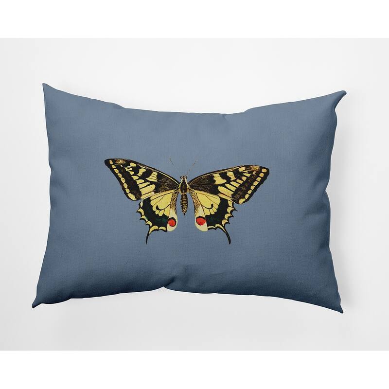 Rare Swallowtail Polyester Indoor/Outdoor Pillow - Dusty Smoke Blue - 14" x 20"