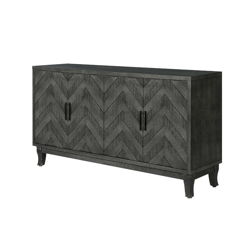 Elegent Lacquered Accent Storage 4 Door Wooden Cabinets
