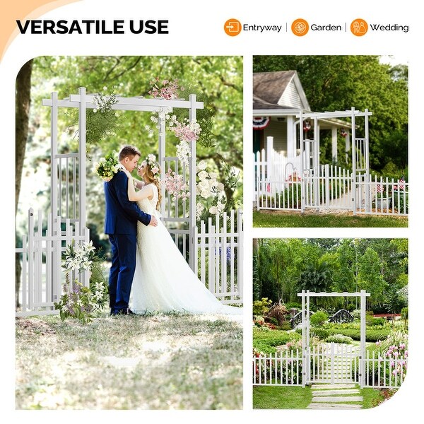 White Garden PVC Arbor with Gates and Fences - Bed Bath & Beyond