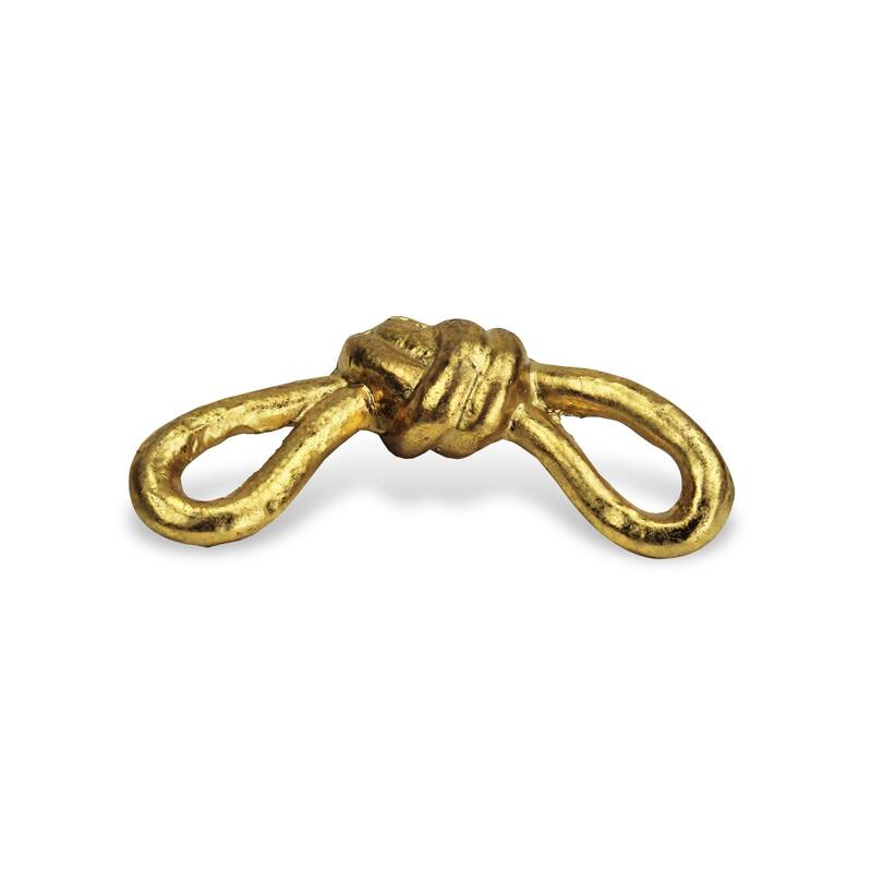 HomeRoots 6" Gold Rustic Cast Iron Knot Tabletop Sculpture - 6 x 2.75 x 1.5