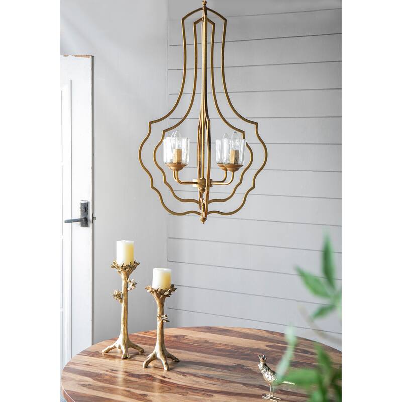 4 - Light Metal Chandelier, Hanging Light Fixture with Adjustable Chain, Bulb Not Included