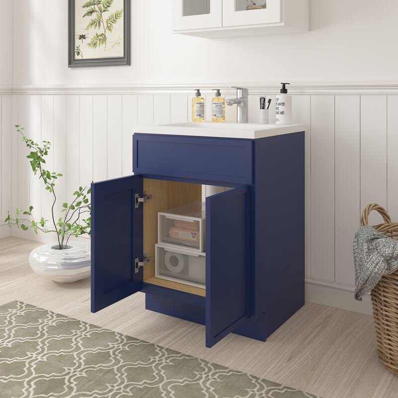 Vanity Art 24" Freestanding Single Base Storage Cabinet with Soft Close Doors
