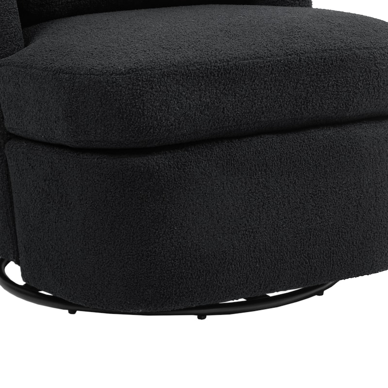 Upholstered Swivel Barrel Accent Chair