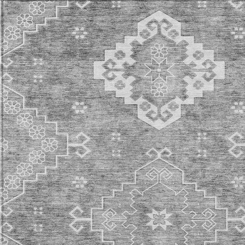 HomeRoots Medallion Traditional Rectangle Outdoor Rug