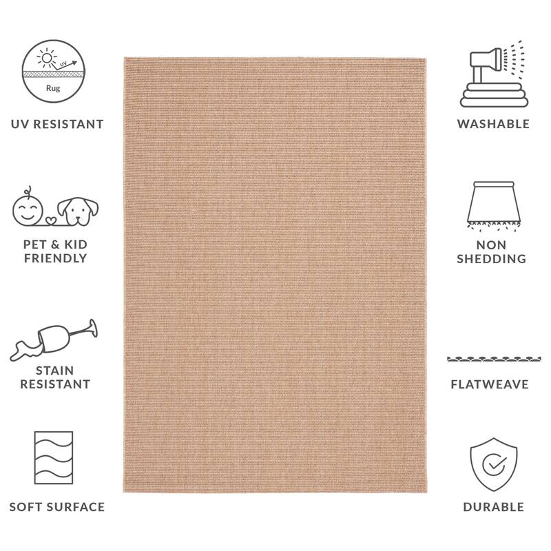 SAFAVIEH Sisal All-Weather Ajrie Indoor/Outdoor Waterproof Patio Backyard Rug