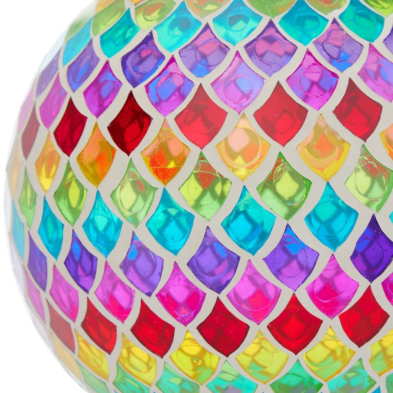 Multi Glass Gazing Globe with Mosaic Teardrop Design