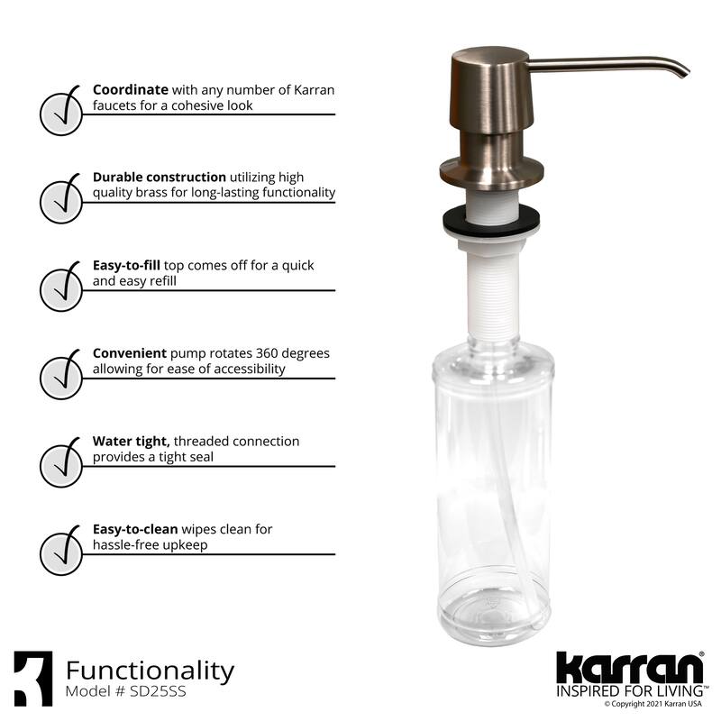 Karran Weybridge Single-Handle Pull-Down Sprayer Kitchen Faucet with Matching Soap Dispenser