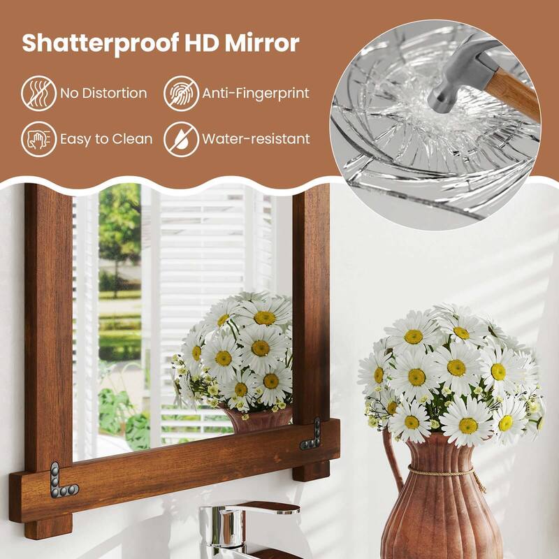 Costway 30 x 20/35 x 24/40 x 28.5 Inch Shatterproof Wall Mirror with