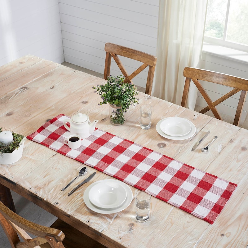 Annie Red Check Runner 12x36 - 12x48