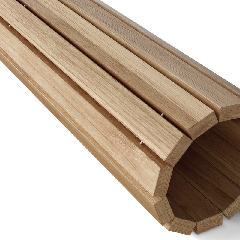 HomeRoots Natural Teak 20" Square Shower Mat
