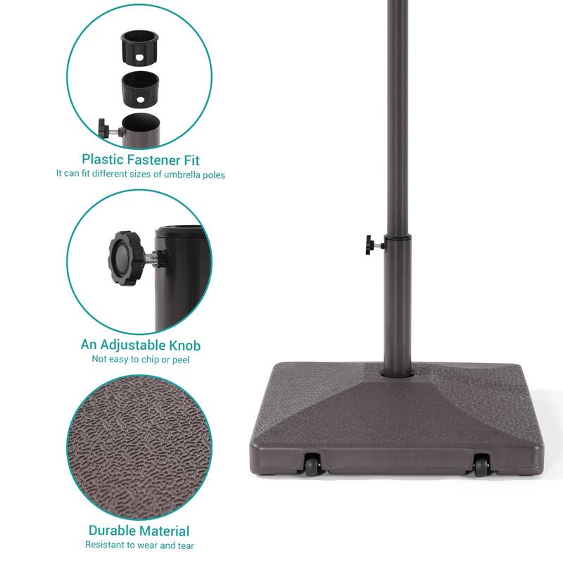 BONOSUKI 57-90lb Patio HDPE Plastic Free Standing Umbrella Base,Black