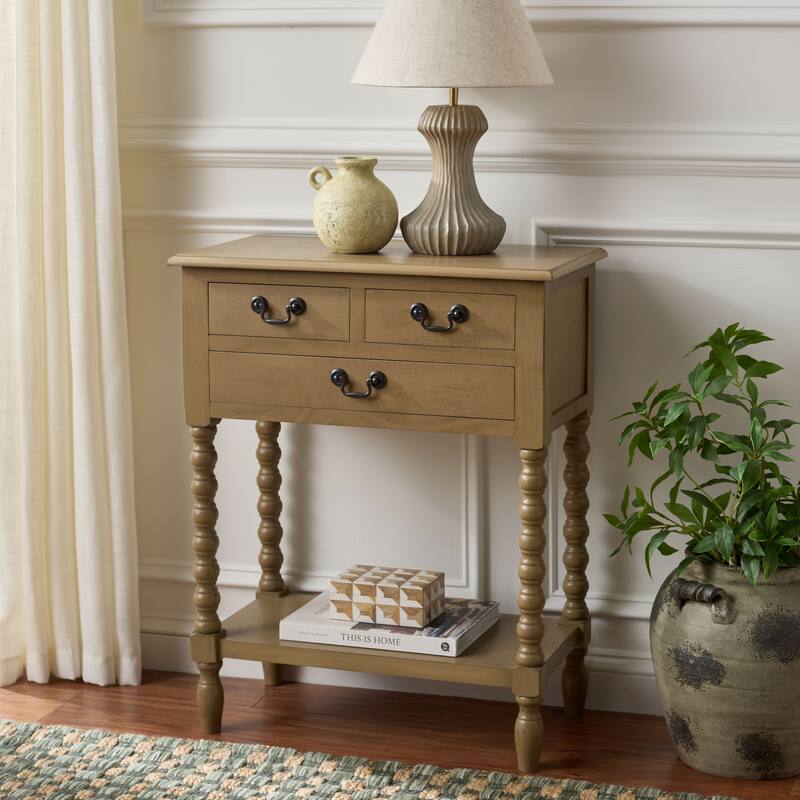 SAFAVIEH Ivie 3-Drawer Console Table - 23.5" W x 13" L x 29.5" H - 23.5" W x 13" L x 29.5" H - 24"W x 13"D x 30"H