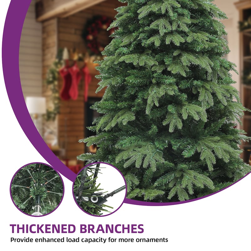 6.5ft Pre-Lit Artificial Spruce Christmas Tree with 350 Lights