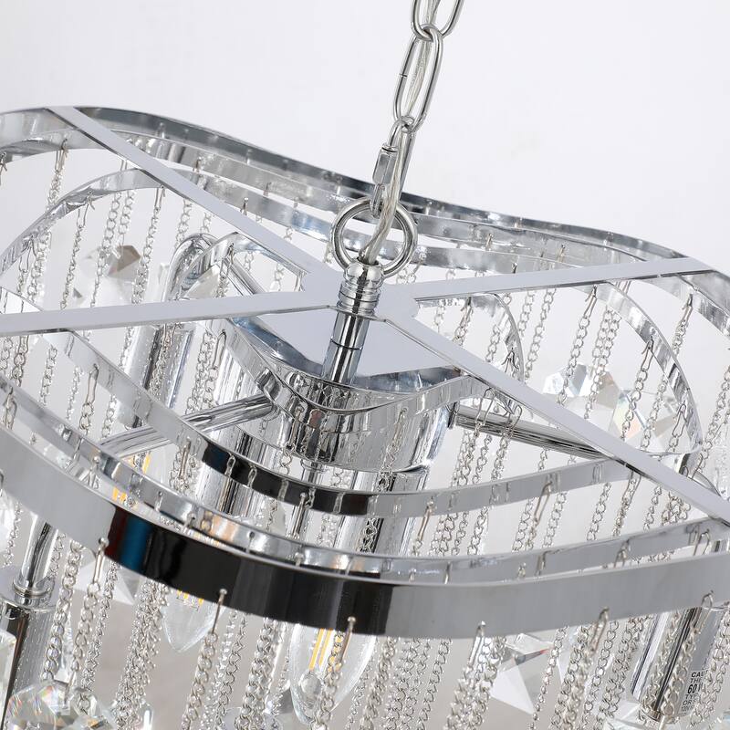 6-Light Crystal Cascade Statement Chandelier