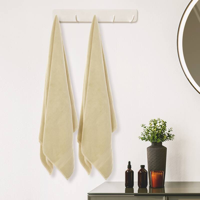 Solid Oversized 2 Pack Bath Towel Set, Thick Cotton, Highly Absorbent Towels for Gym, SPA, Yoga 28" x 56"