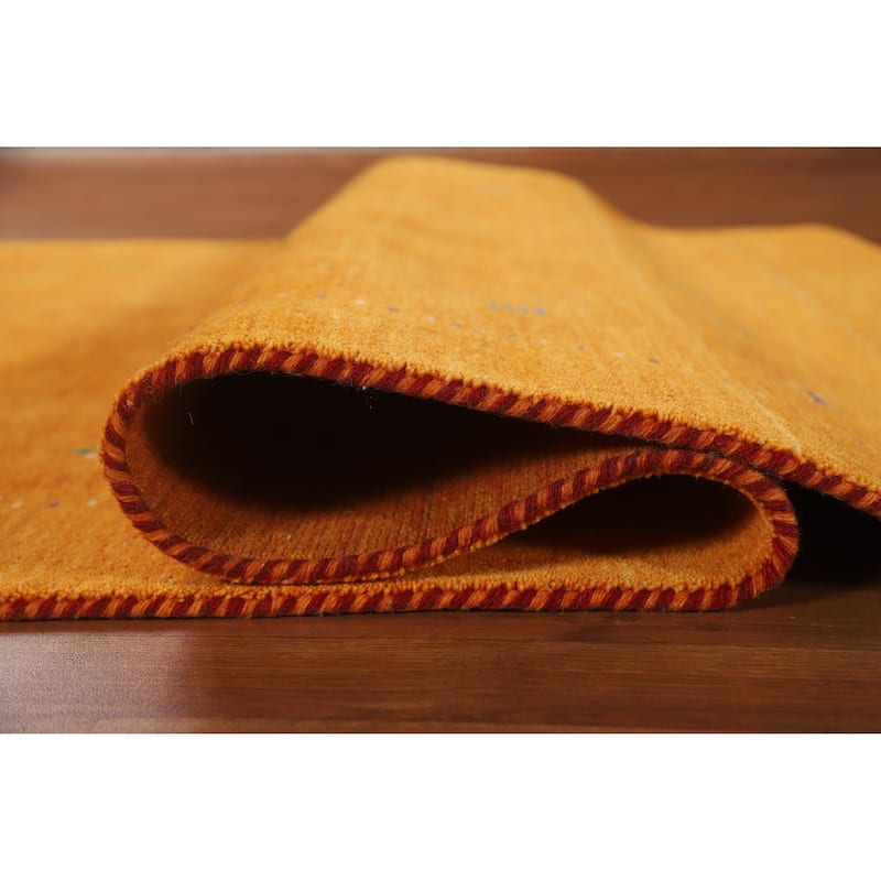 Hand Knotted Oriental 100% Wool Carpet Tribal Tribal Oranges & Rust Gabbeh Area Rug - 7' 7'' X 4' 10''