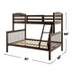 preview thumbnail 18 of 18, Slat Design Twin over Full Bunk Bed with Angled Ladder in Dark Walnut