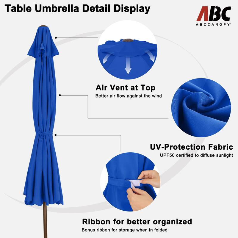 ABCCANOPY 7.5FT Outdoor Patio Table Market Umbrella for Garden