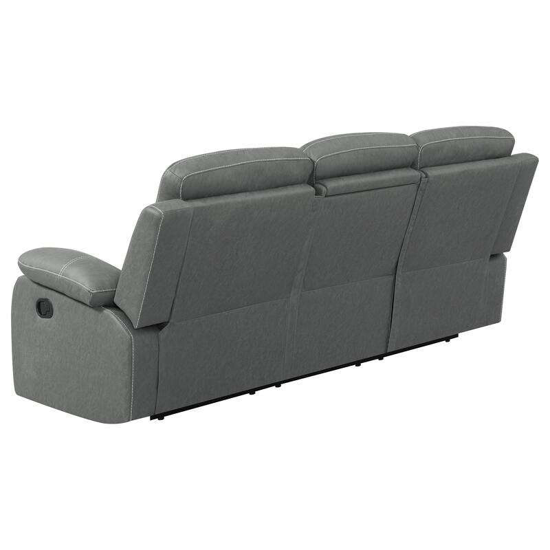 Nova Upholstered Motion Reclining Sofa Set Dark Grey