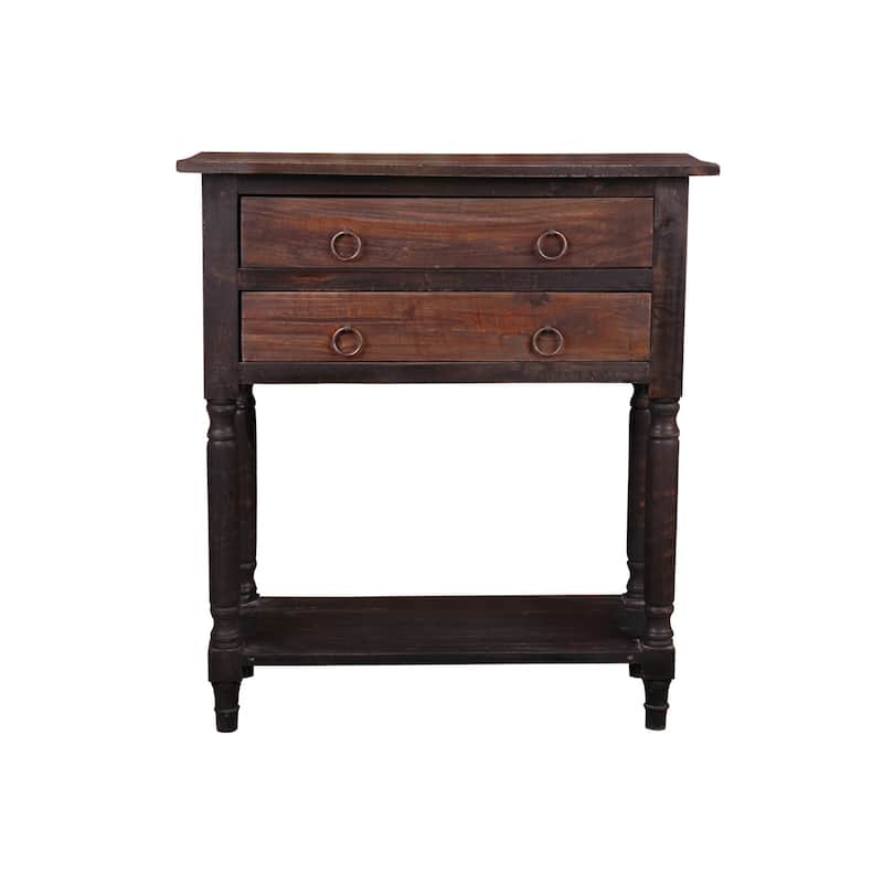 Stacked Drawer Storage Table - Solid Wood Display Cabinet - Side Table with Shelf - Fully Assembled - 32.5