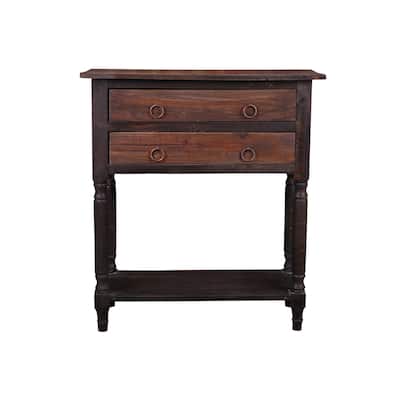 Stacked Drawer Storage Table - Solid Wood Display Cabinet - Side Table with Shelf - Fully Assembled - 32.5