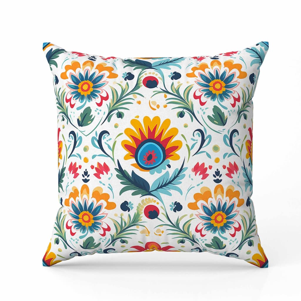 Wild Haven Herbs Indoor/Outdoor Reversible Throw Pillow Yellow and Green