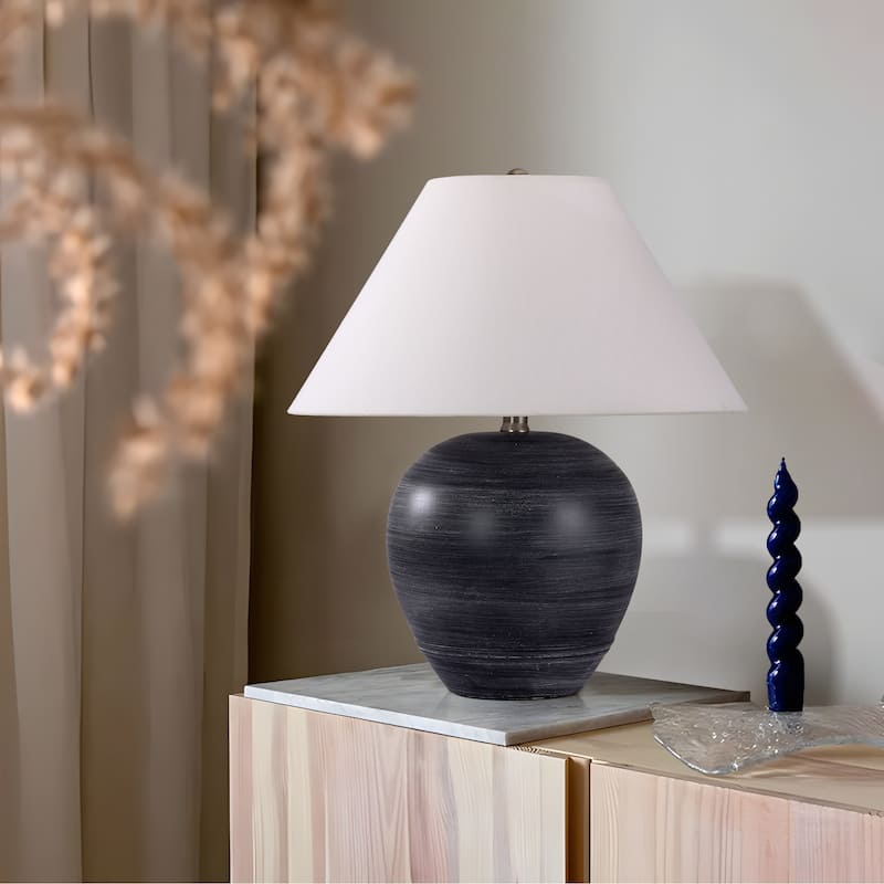 Global Accent Ceramic Table Lamp with Linen Shade