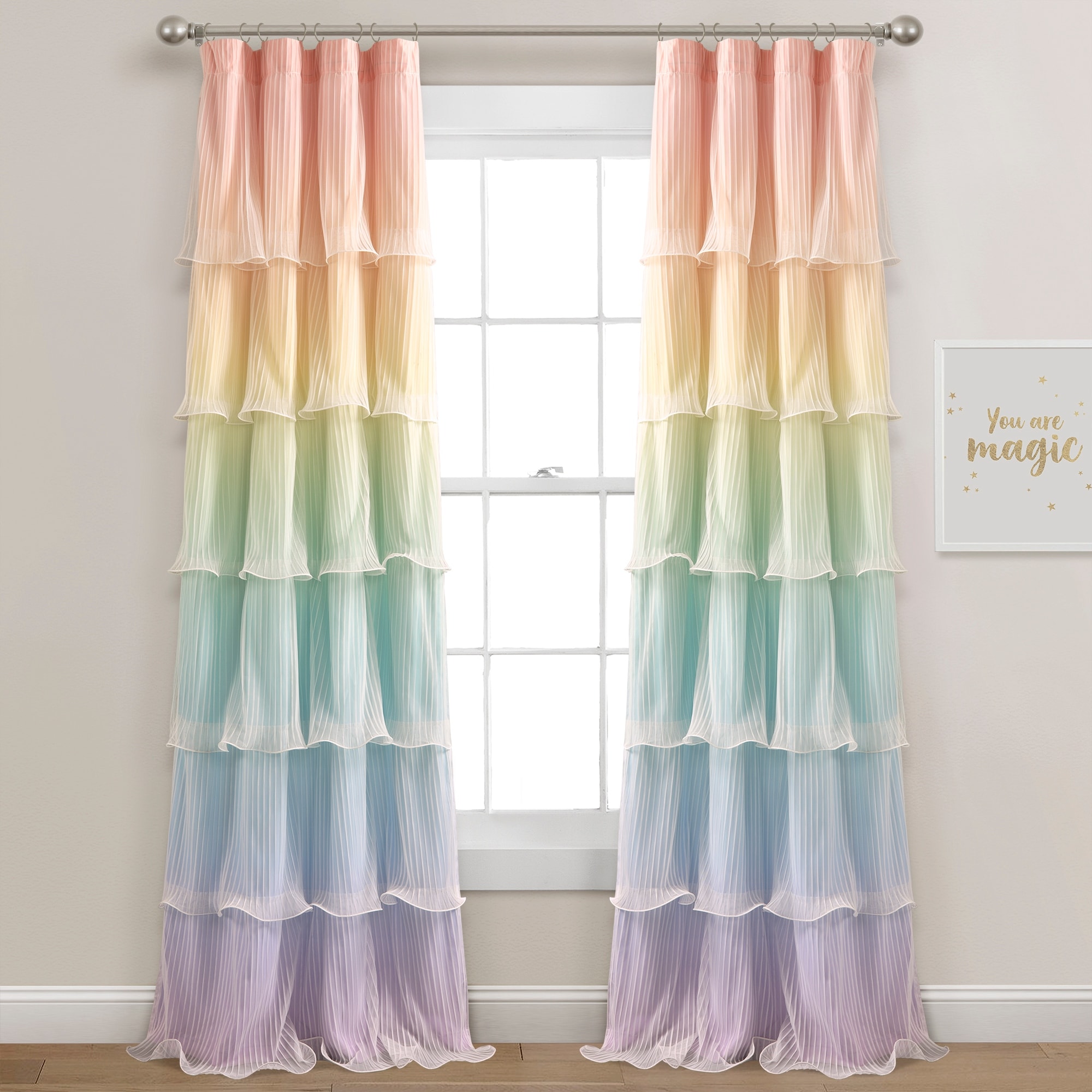 Lush Decor Rainbow Ombre Nerina Window Curtain Panels - 84" x 36"