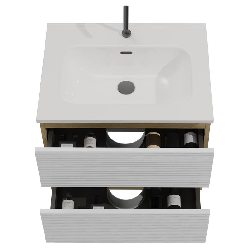24" Wall Mounted Soft Bathroom Vanity