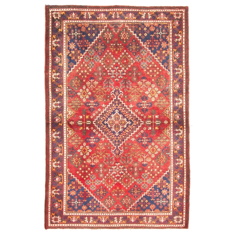 ECARPETGALLERY Hand-knotted Kayseri Red Wool Rug - 4'3 x 6'8
