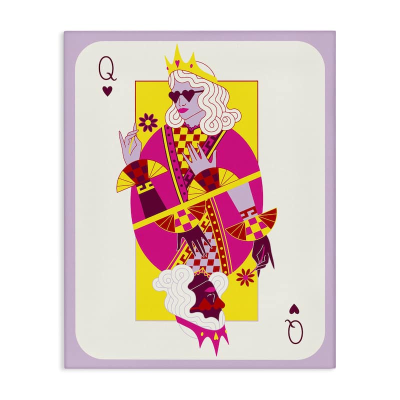 Stupell Trendy Queen Card Canvas Wall Art Design By Grace Popp - 36 x 48