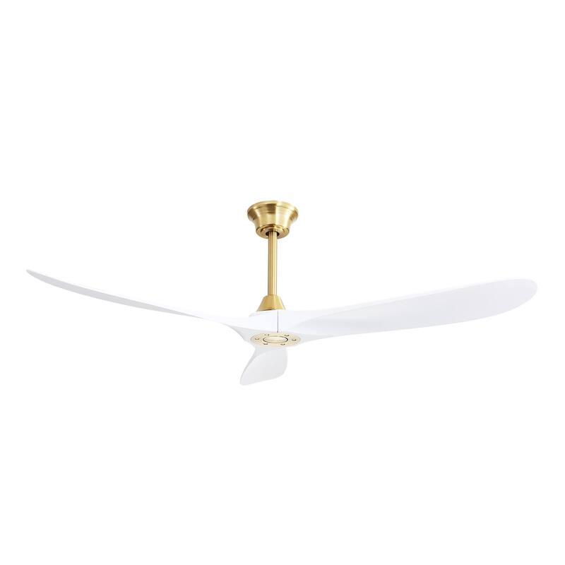 60 Inch Indoor Modern ABS Smart Ceiling Fan With 6 Speed Remote Control Reversible DC Motor For Bedroom - Gold