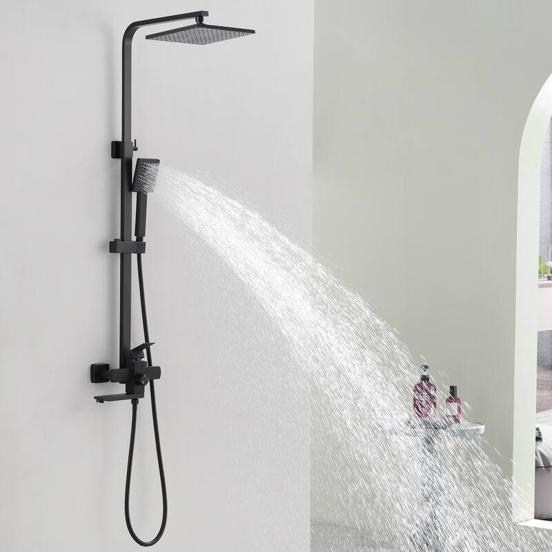 46"H 3-Function Stainless Steel Wall-Mounted Shower System