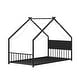 preview thumbnail 22 of 34, Twin Size Kids' House Bed Frame with Canopy, Built-In Multi-Color LED Lights, Sturdy Metal Slats, Low-Profile Design