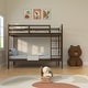 preview thumbnail 14 of 24, White/Espresso Wood Twin Over Twin Bunk Bed with Staircase