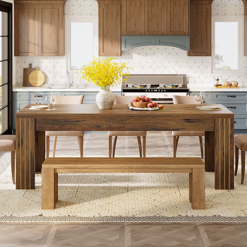 78.7 Inch Dining Table Large Modern Kitchen Table with Heavy Duty Legs