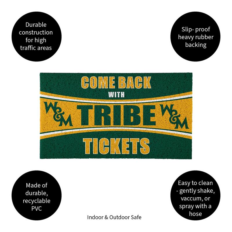 College of William & Mary 28 in. x 16 in. PVC "Come Back With Tickets" Trapper Door Mat