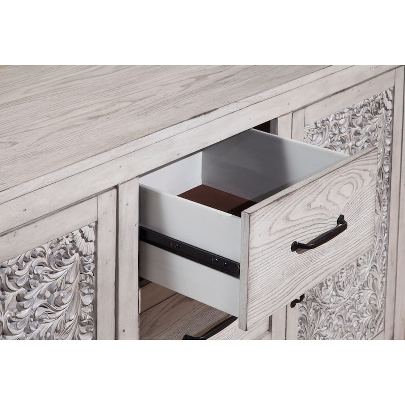 Origins by Alpine Aria Wood Dresser in Weathered Light Gray