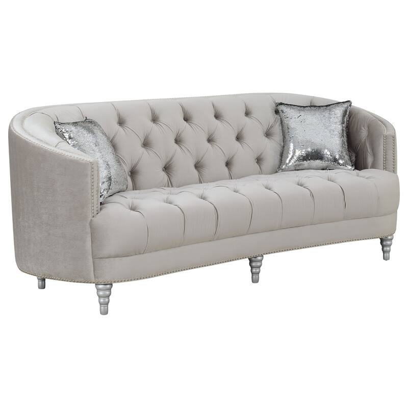 Avonlea Grey Upholstered Sloped Arm Sofa Set