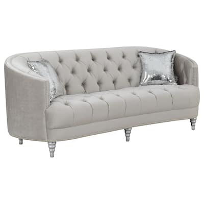 Avonlea Upholstered Sloped Arm Sofa Grey Velvet