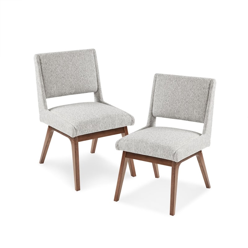 Dining Chair Set of 2, Open Backrest Dining Room Side Chairs - Light Grey