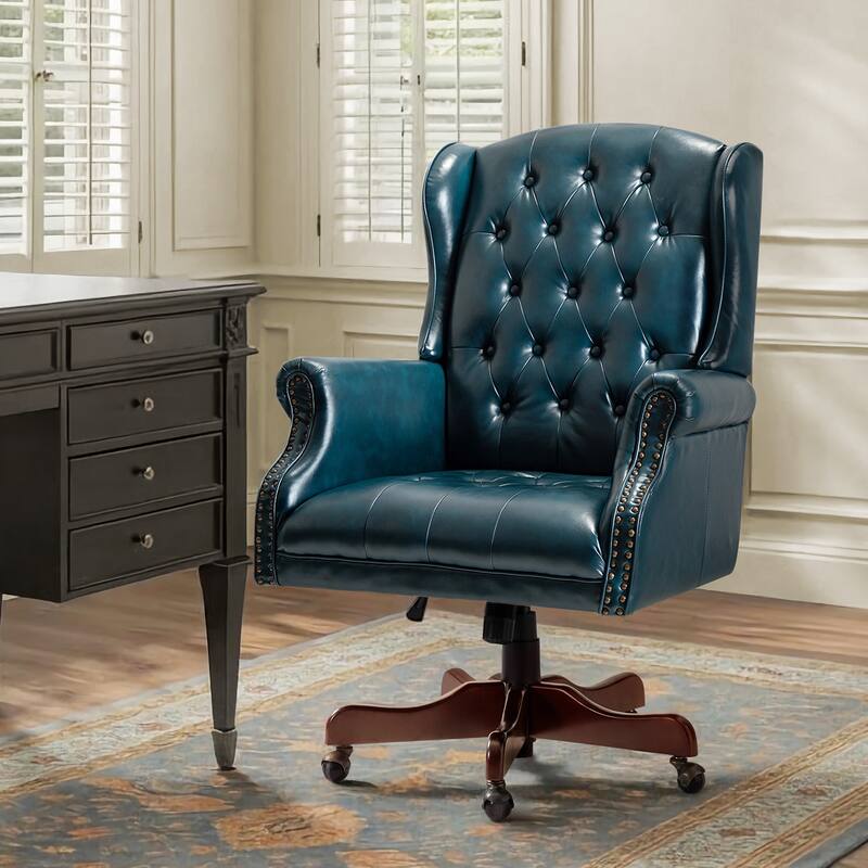 Maximiliano Modern Swivel Executive Chair with Tufted Back by HULALA HOME