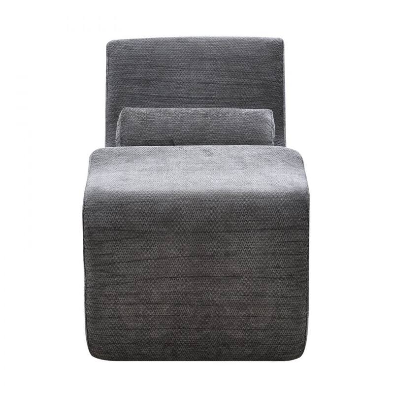 Grey Upholstery Yoga Chaise Lounge with Ergonomic Design and Wide Side Platform - 59.84 x 23.62 × 27.56 in