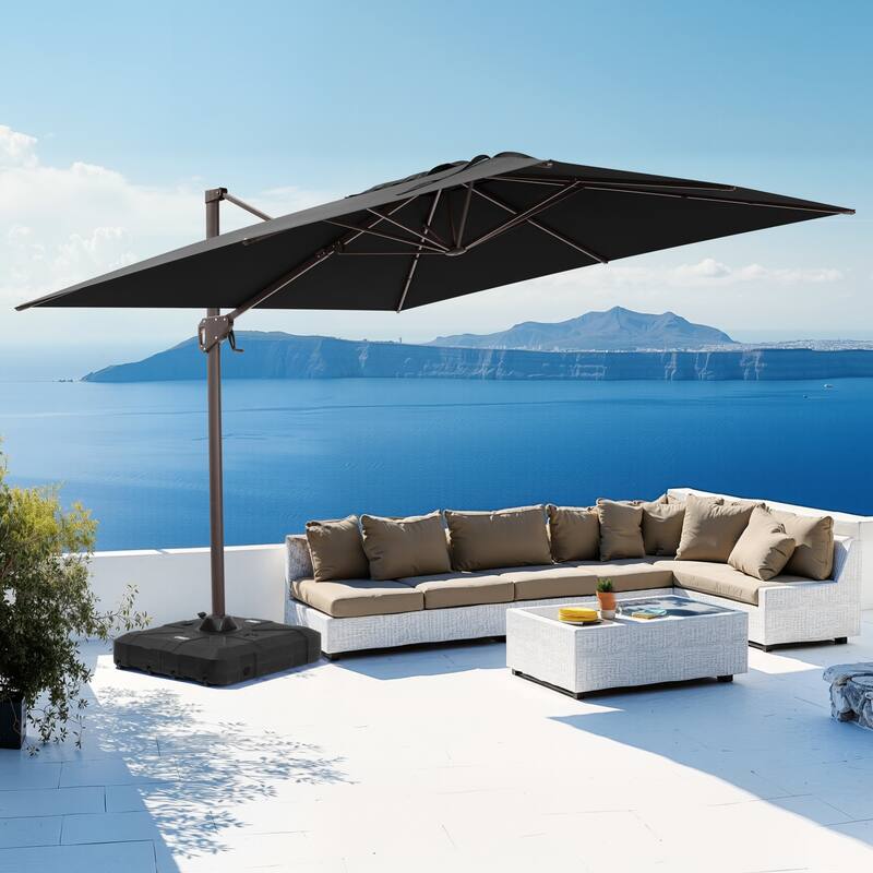 Crestlive Products Outdoor 10ft Patio Cantilever Offset Umbrella with Base